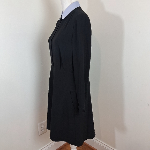 Coach 1941 Black Removable Collar Button Front Shirt Dress Size 10 - Picture 4 of 10